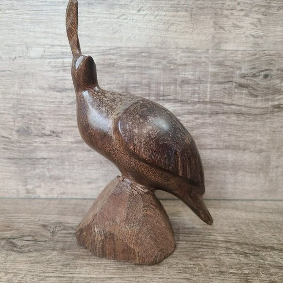 Pair (2) Solid Wood Quail Carving Ironwood Bird Figure Statue Sculpture 8.5 " - Picture 7 of 15